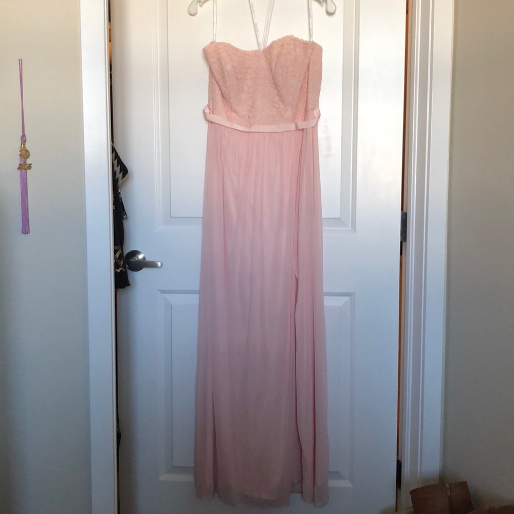 David’s bridal bridesmaid dress, petal color